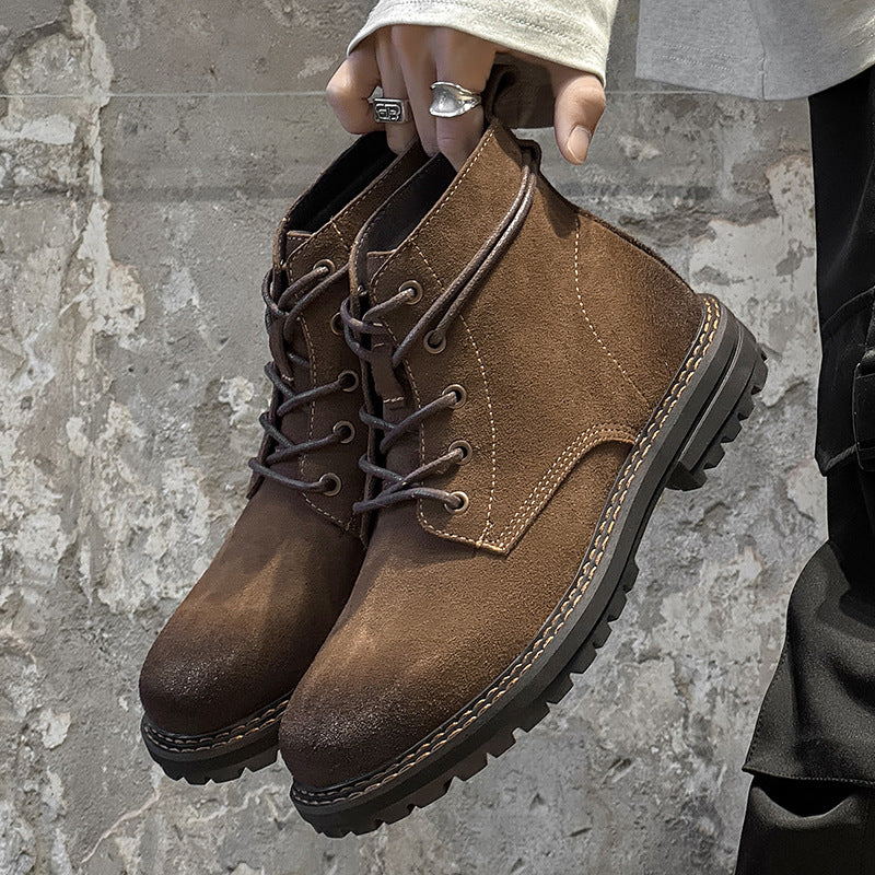 Men's Ankle Boots in Matte Leather – Robust Outdoor Casual Boots