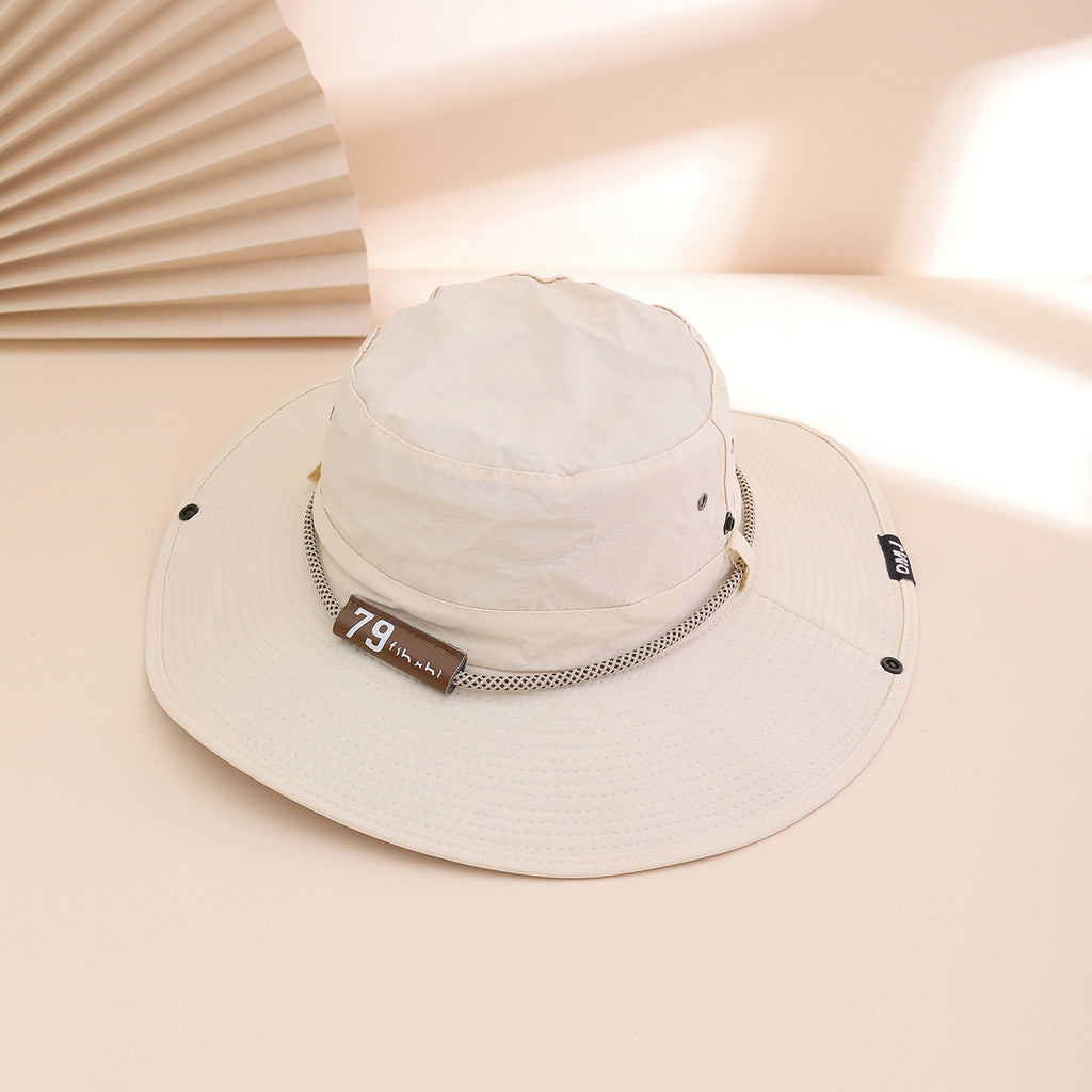 Women's Wide Brim Bucket Hat - Leather Look Sun Protection Hat