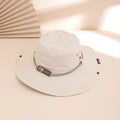 Women's Wide Brim Bucket Hat - Leather Look Sun Protection Hat