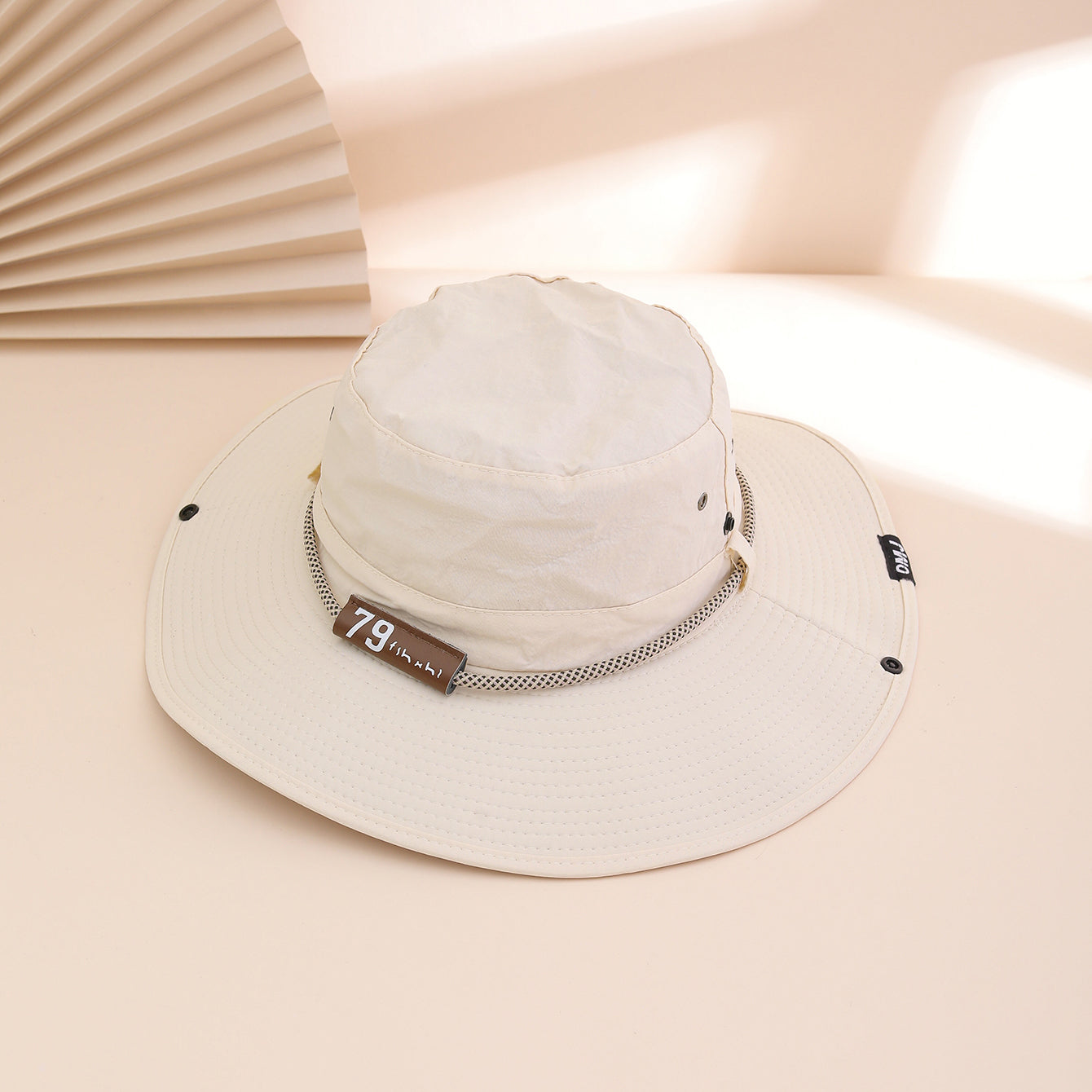 Women's Wide Brim Bucket Hat - Leather Look Sun Protection Hat