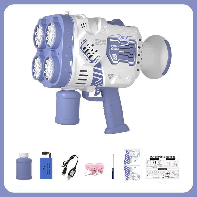 Bubble Machine for Kids | Rocket Bubble Gun with LED