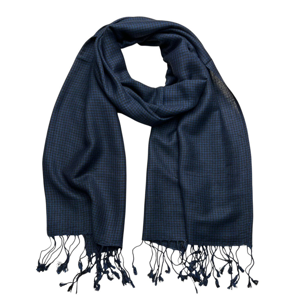 2er Schal Set Navy Fischgrät Jacquard elegant unisex Büro