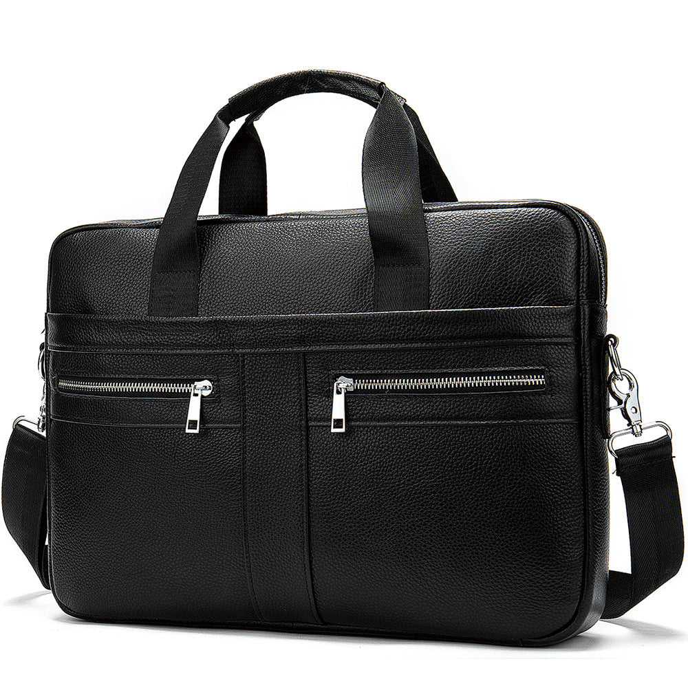 Men's Leather Briefcase Made of Full-Grain Cowhide – Premium Business Bag