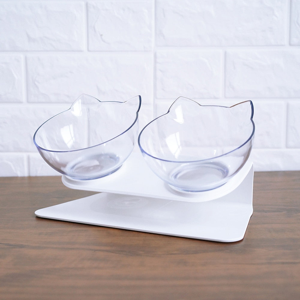 Double Bowl Dog Cat | Elevated Non-Slip Feeder Set
