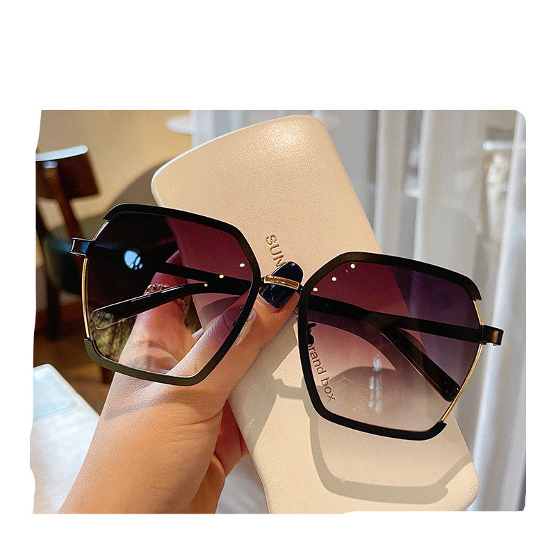 Vintage Halbrahmen Sonnenbrille Damen | Oversize UV400 Luxus