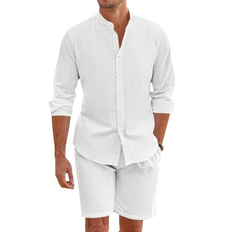 Men's Summer Two-Piece Set – Shirt Shorts Beach Outfit