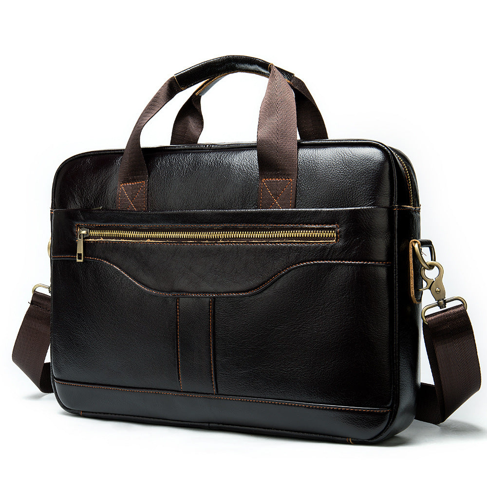 Men's Leather Briefcase Made of Full-Grain Cowhide – Premium Business Bag