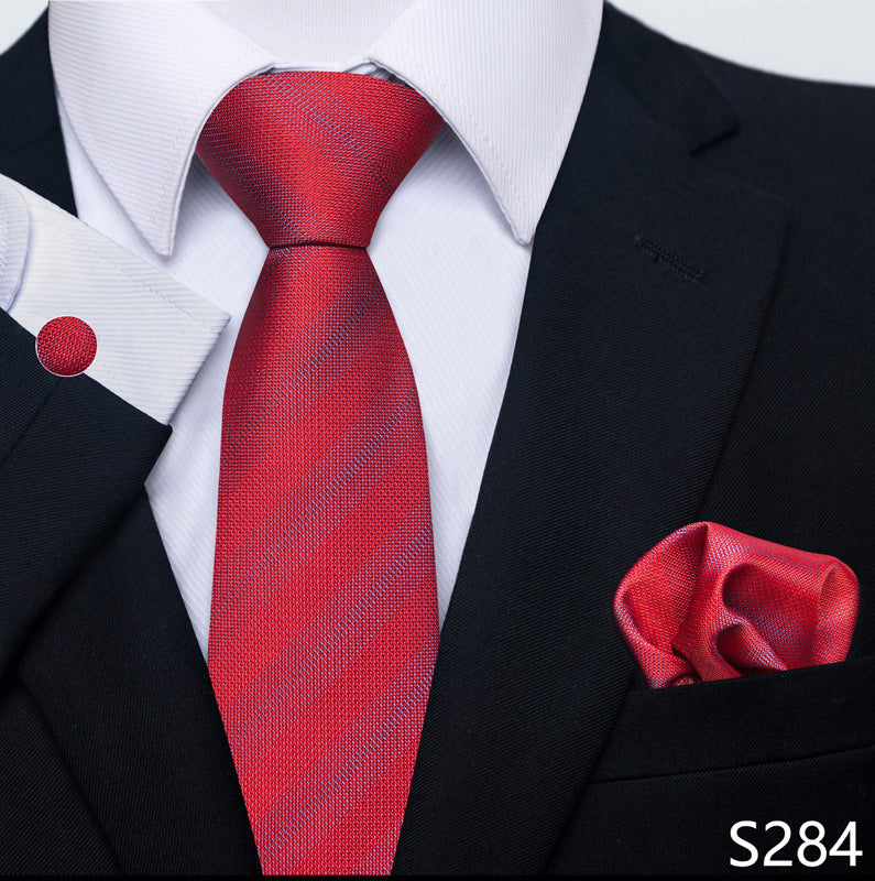 Men's Tie Set Business Scarf Cufflinks Elegant