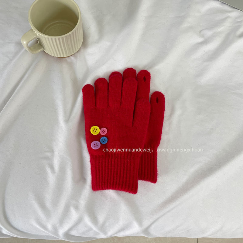 Damen Fingerlose Handschuhe mit Emoji Design – Korean Style