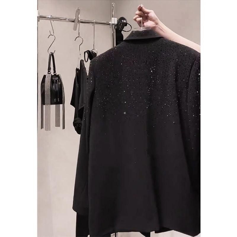 Women's Rhinestone Blazer | Elegant Glitter Suit Jacket