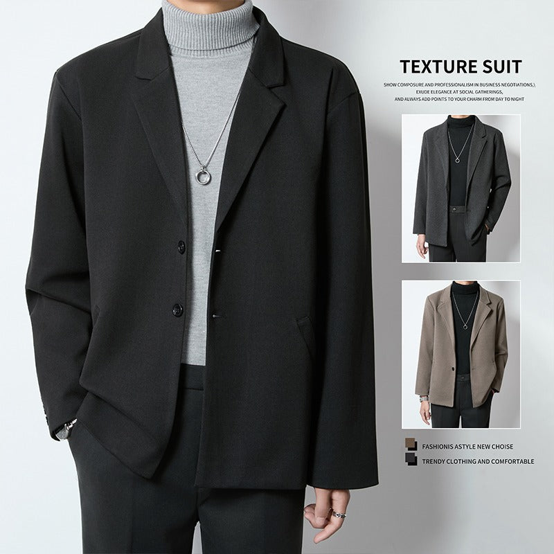 Men's Casual Wool Blazer Loose Fit – Elegant Leisure Blazer