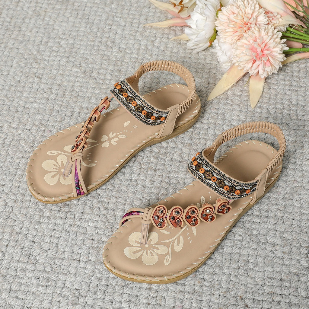 Women's Boho Flat Sandals Beach Summer Comfortable Lightweight Shoes