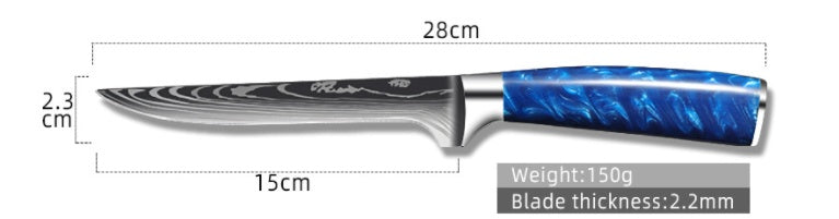 Chef Knife 8 Inch | Kitchen Knife Blue Resin Handle Stainless Steel