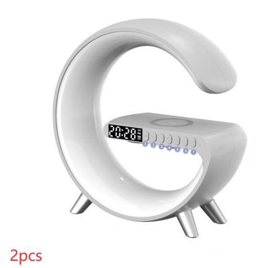 G-Shaped LED Lamp with Bluetooth Speaker & Wireless Charger | Smart Night Light App Control