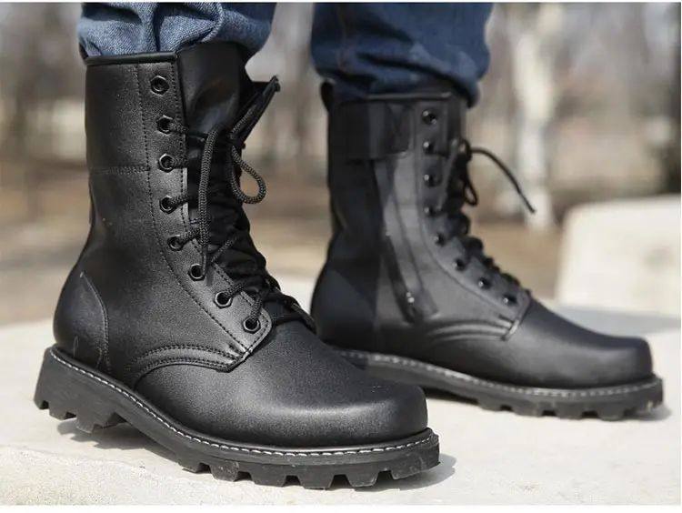 Men's Military Steel Toe Safety Boots - Tactical Work Boots Combat Style