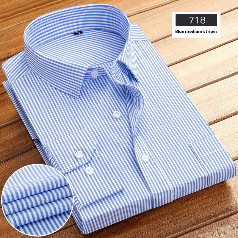 Men's Striped Business Shirt | Long Sleeve Spring Autumn Elegant