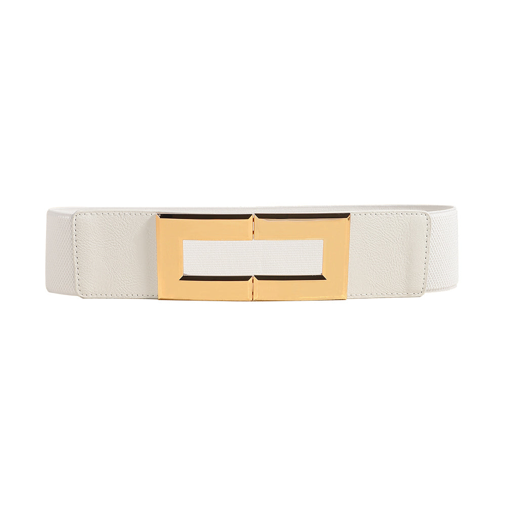 Women's Stretch Wide Belt | Elastic Metal Buckle Elegant