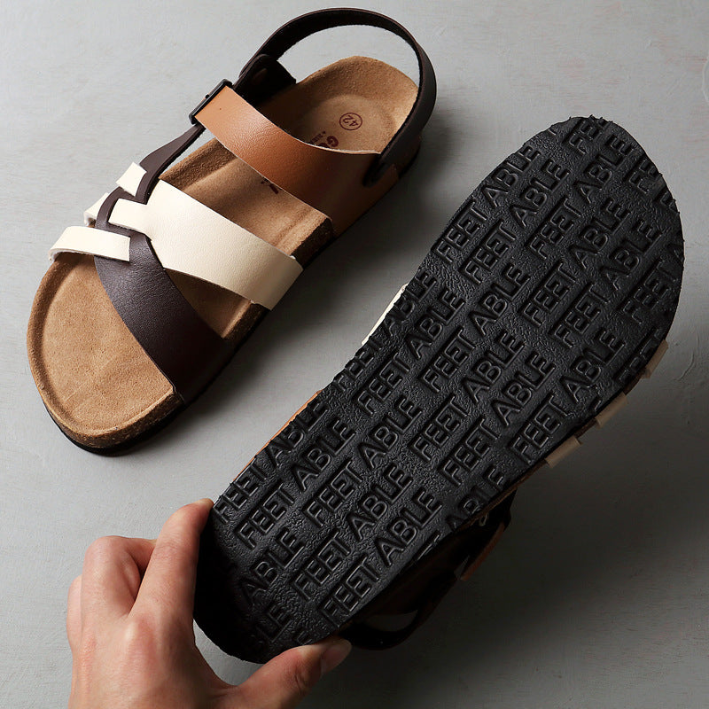Men's Cork Slippers Breathable Comfort Summer Slides
