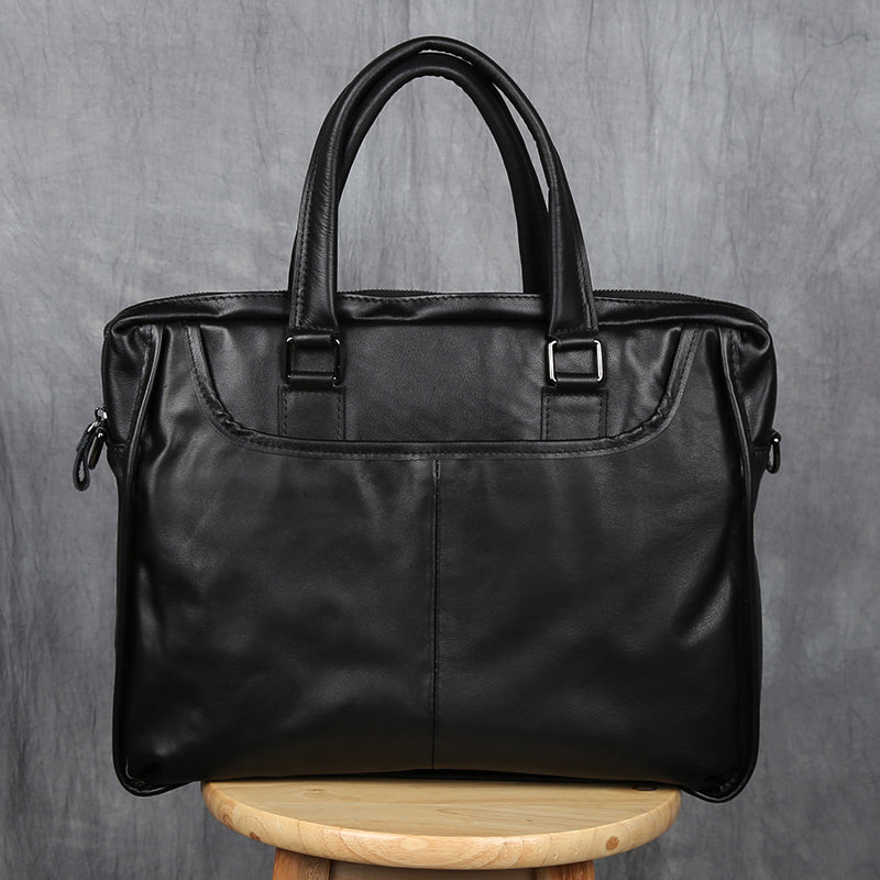 Men's Leather Casual Briefcase – Portable Business Laptop Bag