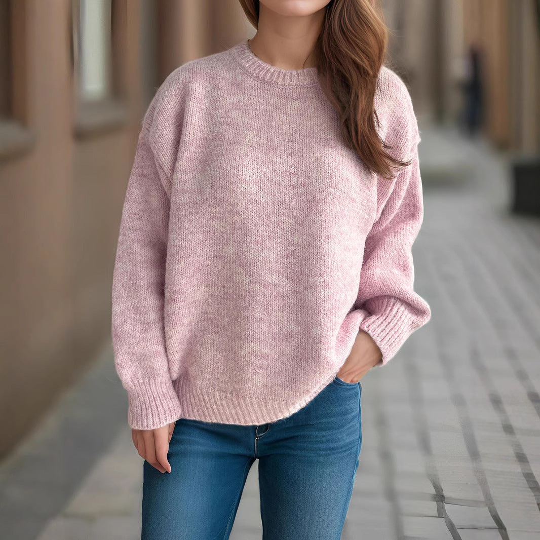 Locker sitzender Damen Strickpullover – Rundhals Pullover für Herbst & Winter