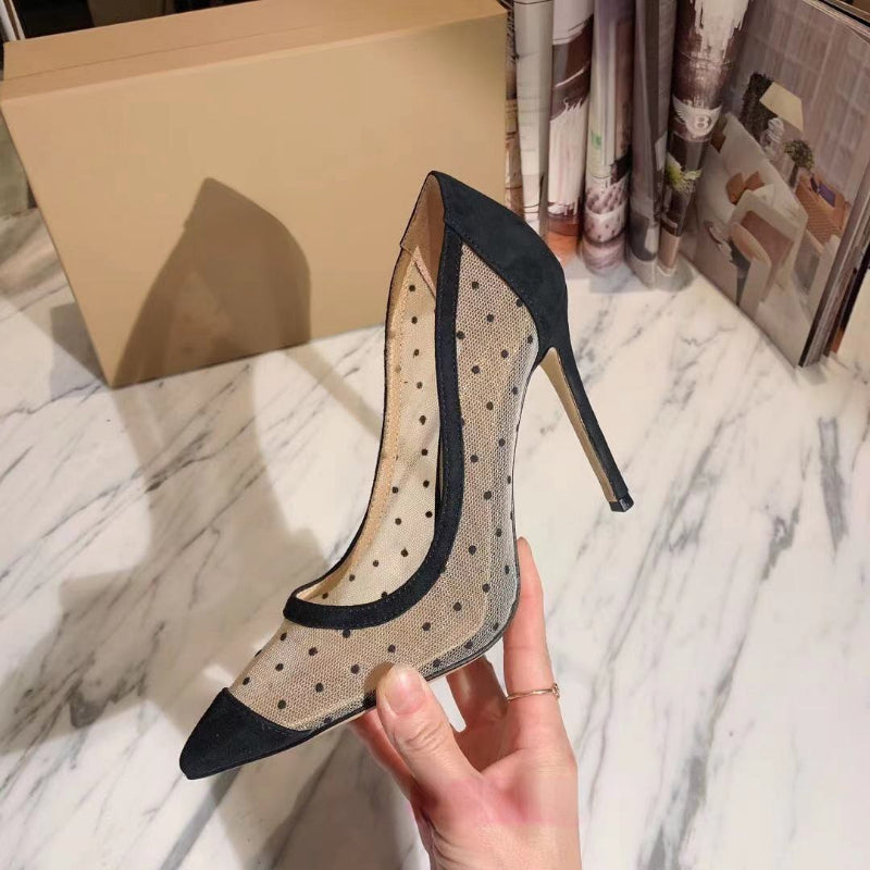 Sexy Mesh Stiletto Pumps for Women | Elegant Pointed High Heels