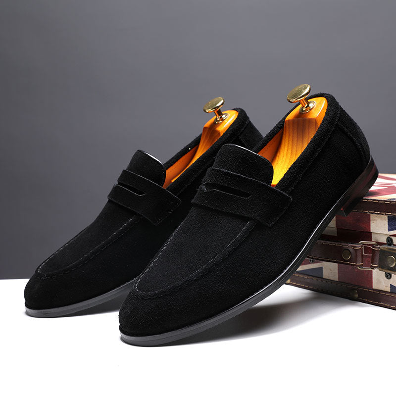 Men's Nubuck Leather Slip-On | Comfortable Casual Loafer Shoes