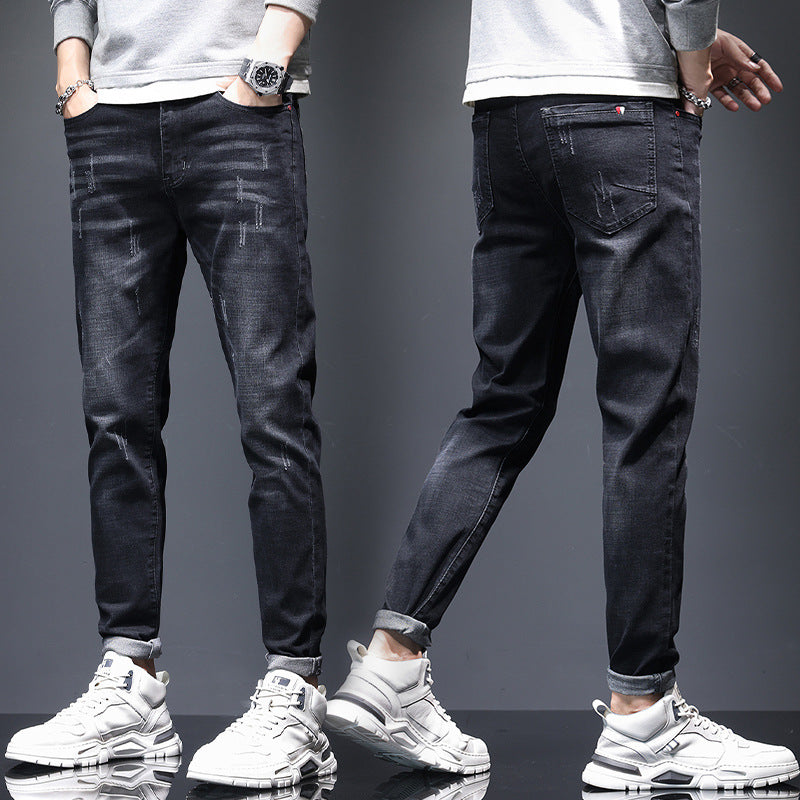 Men's Ripped Jeans Used Look – Cat Whisker Denim Pants