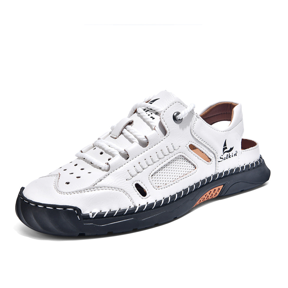Men's Hand-Stitched Closed Sandals Comfort Casual Shoes