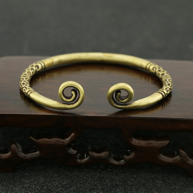 Reines handgefertigtes Armband aus Messing und Kupfer im alten Stil mit Antikbronze-Optik