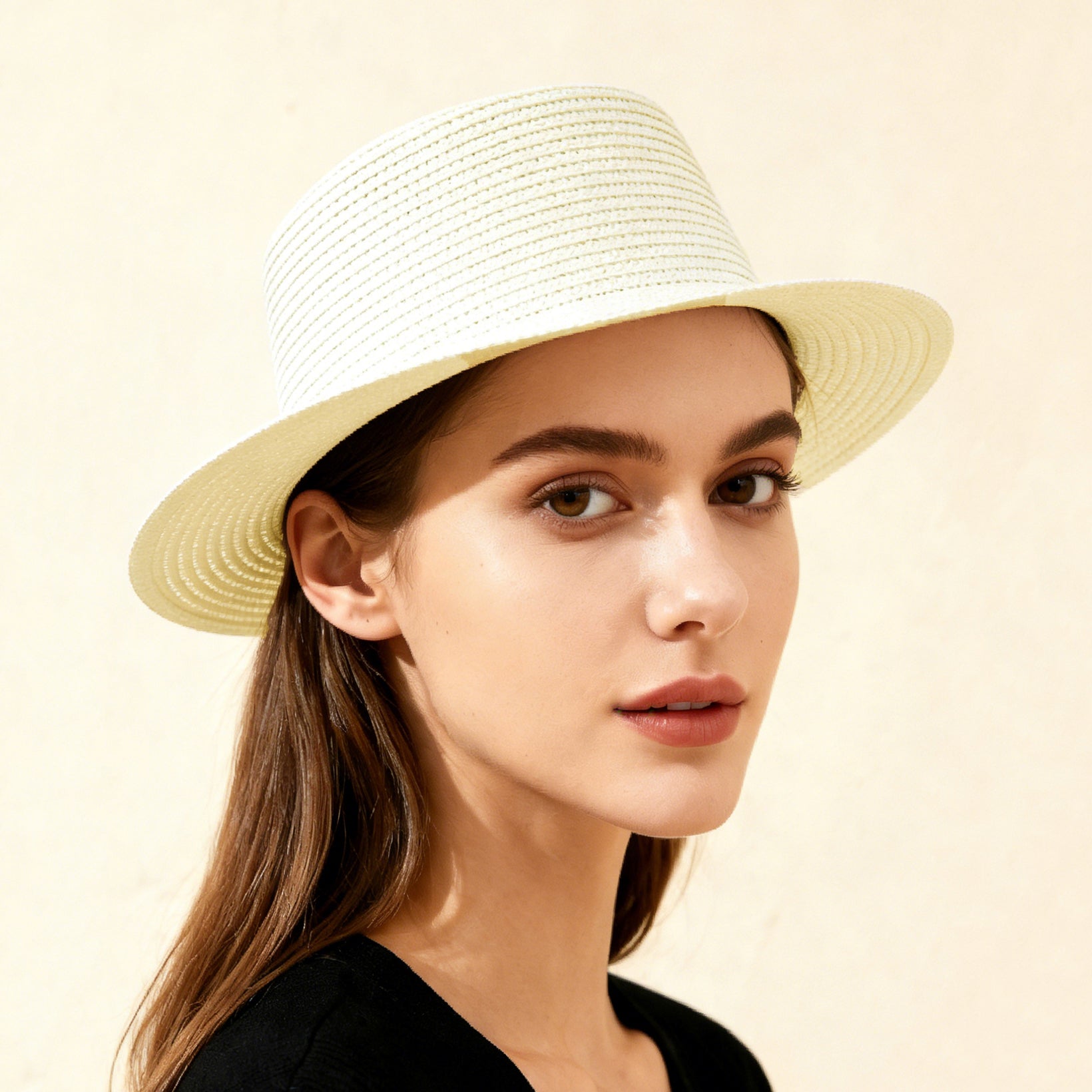 Foldable Women's Sun Hat with Wide Brim – Elegant Travel Hat