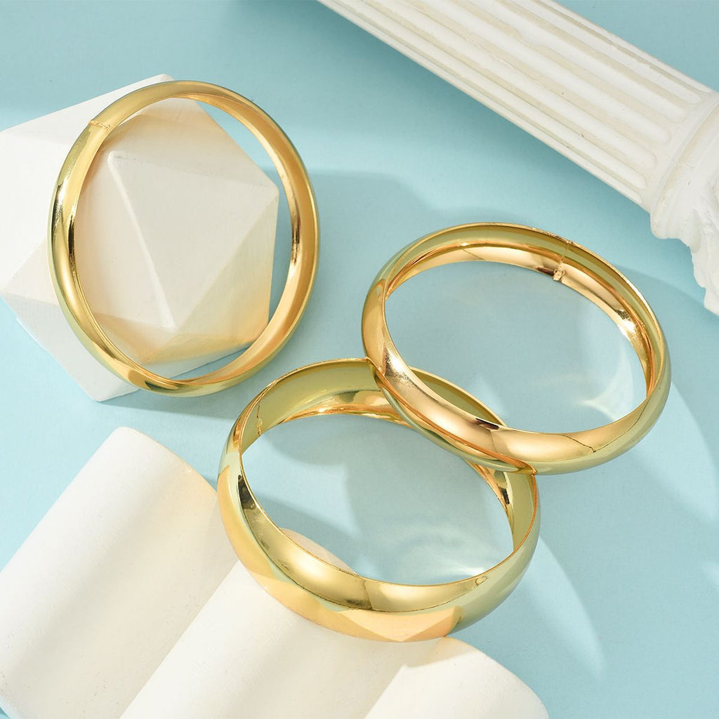 Three-piece Niche-style Geometric Pattern Bracelet Set for Women