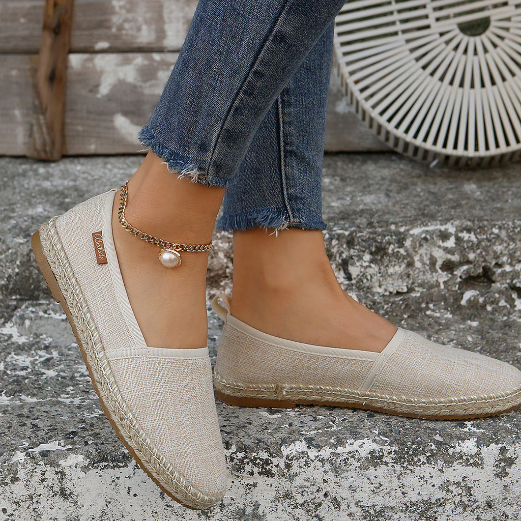 Women's Espadrilles Comfortable | Fabric Slip-On Rope Sole Casual
