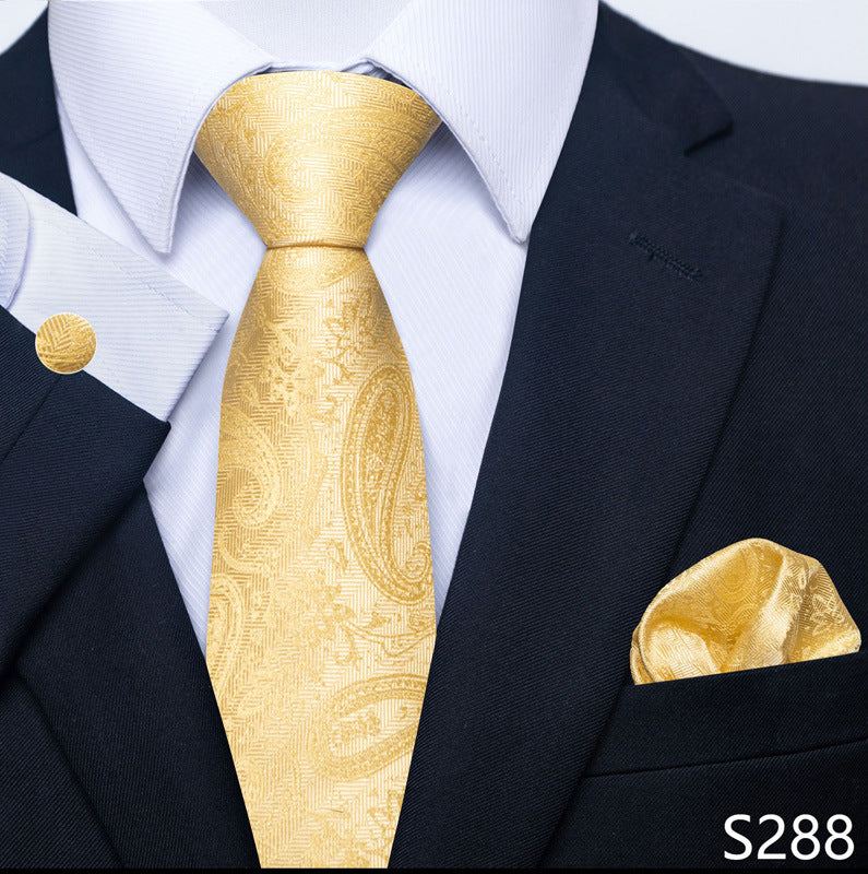 Men's Tie Set Business Scarf Cufflinks Elegant