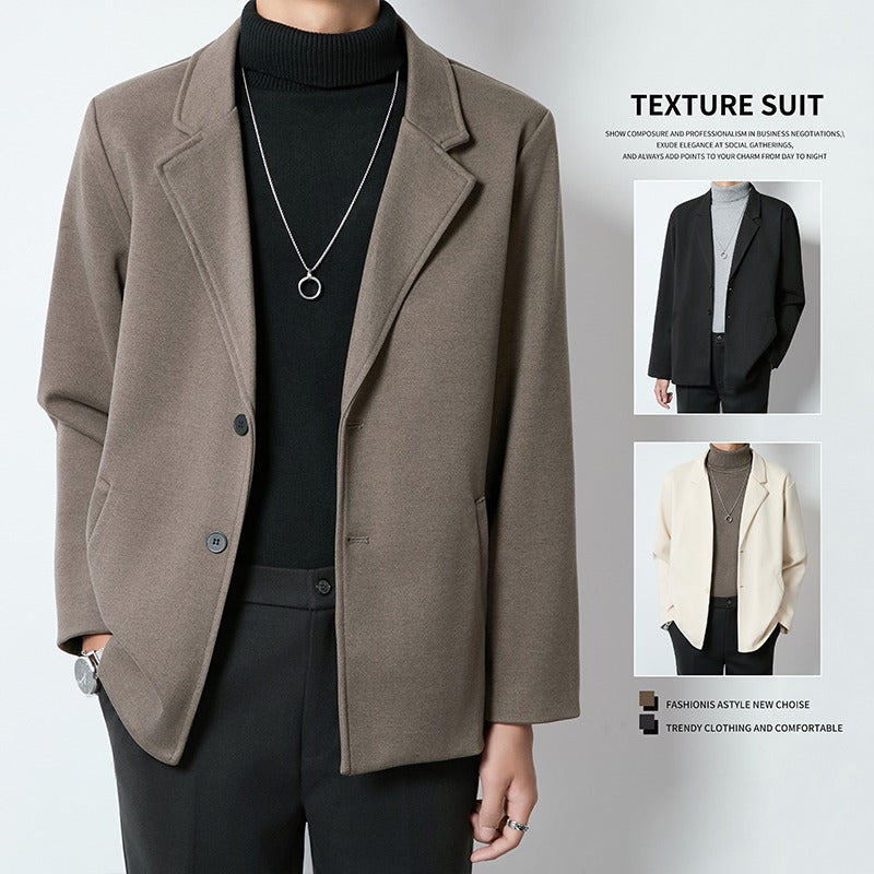 Men's Casual Wool Blazer Loose Fit – Elegant Leisure Blazer