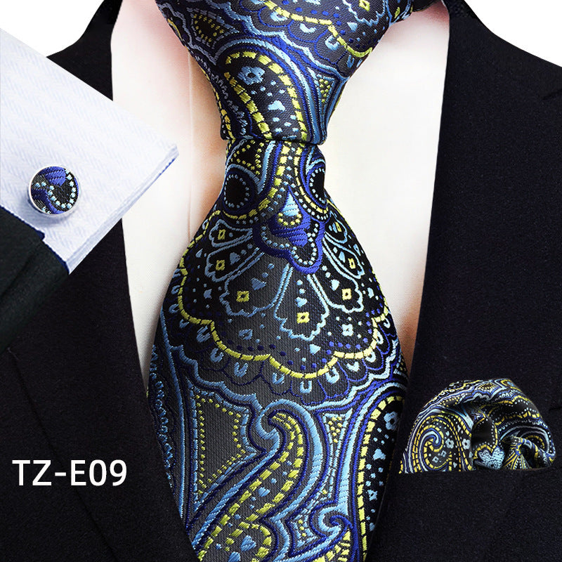 Paisley Tie Set for Men, Elegant 3-Piece, Business Wedding