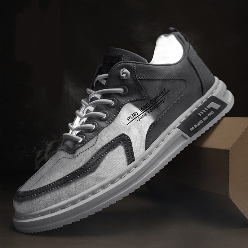 Men's Platform Canvas Sneakers Lace-up Trend Casual