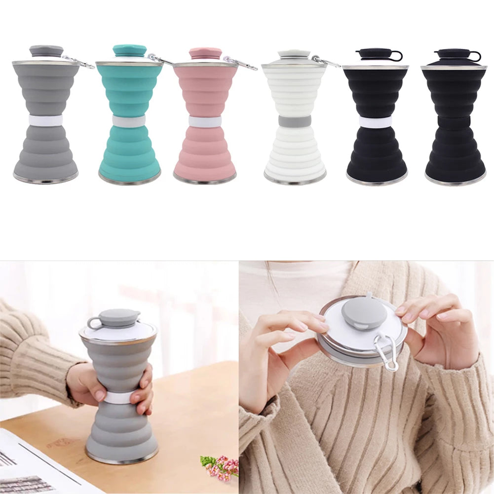 500ml Foldable Silicone Water Bottle – Leak-proof Travel Bottle
