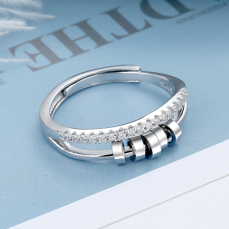 Five-Ring Zircon Hipster Swivel Ring
