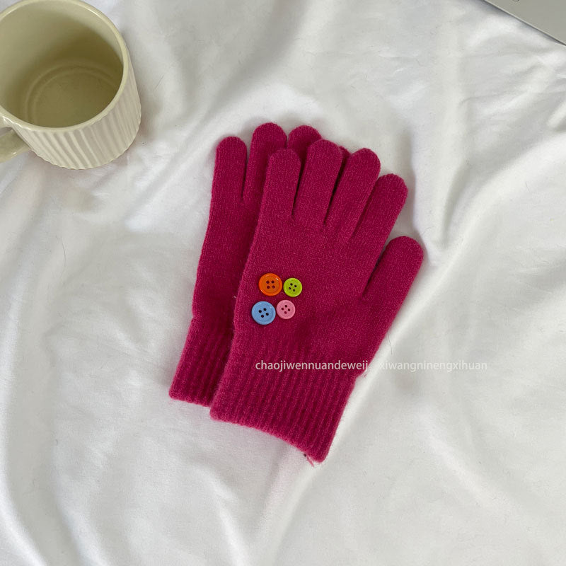 Damen Fingerlose Handschuhe mit Emoji Design – Korean Style