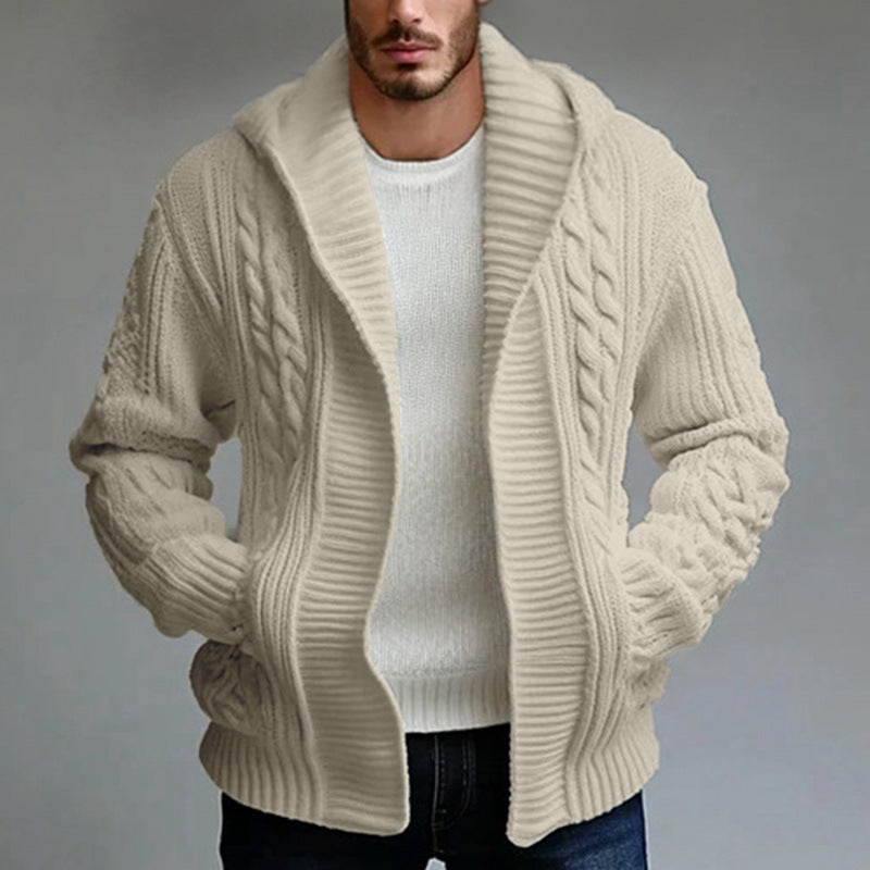 Men's Cable Knit Cardigan – Elegant Knit Sweater Style