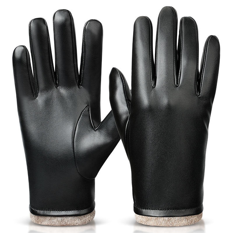 Men's Leather Gloves Business Windproof Water-Repellent Elegant
