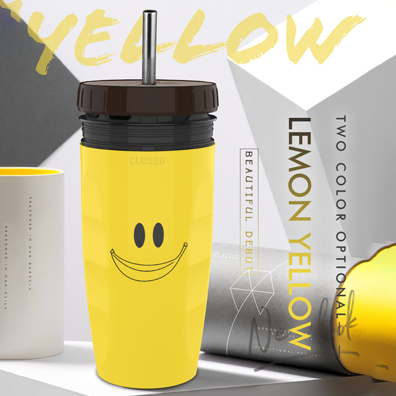 Isolier Trinkbecher To Go – Auslaufsicherer Reise Tumbler mit Strohhalm