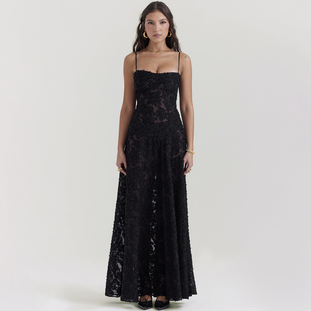 Elegant Lace Maxi Dress - Strapless Summer Evening Dress with Feminine Charm