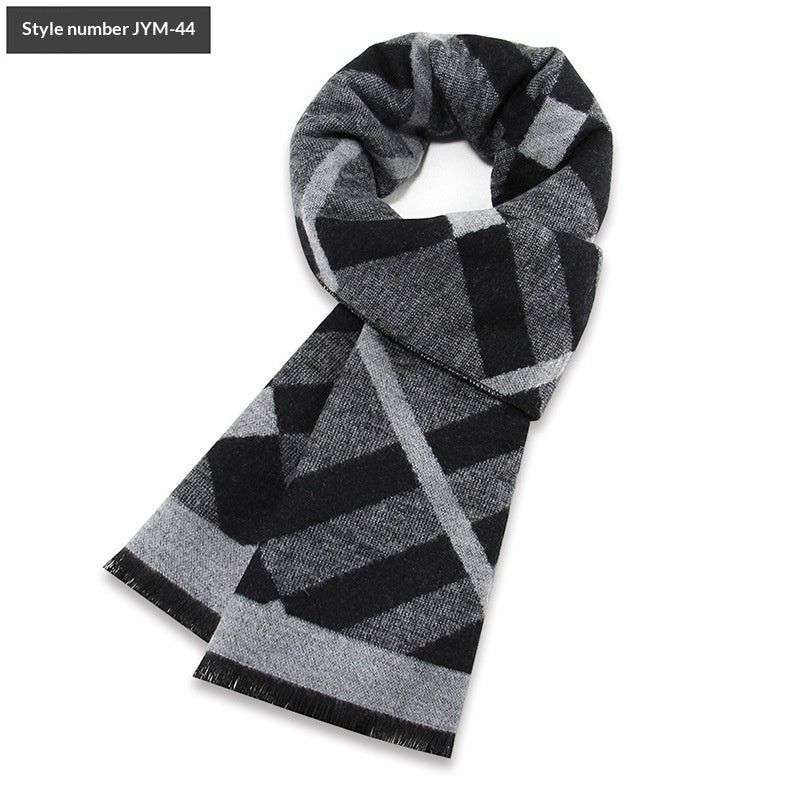 Men's Scarf Plaid Warm Wool Blend Winter Thick Elegant