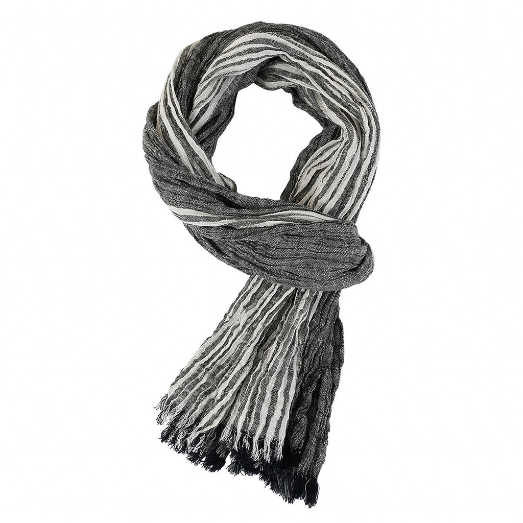 Men's Scarf Navy blue subtly striped summer elegant modern