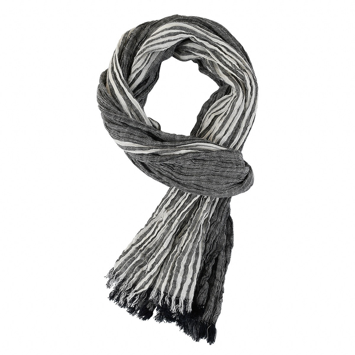 Men's Scarf Navy blue subtly striped summer elegant modern