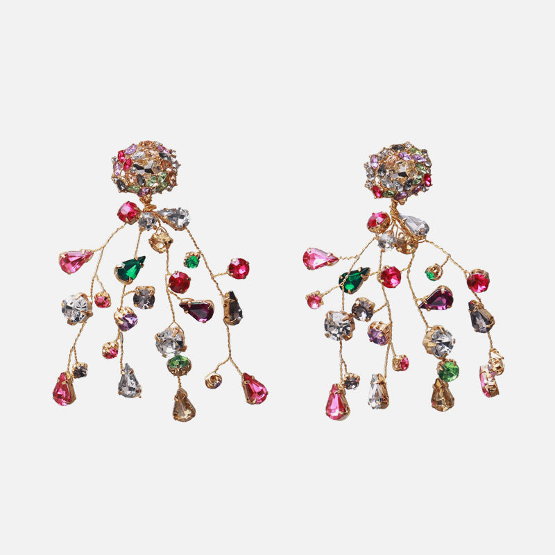Bunte Kristall-Ohrringe – Funkelnde Diamant-Look Ohrhänger für Damen