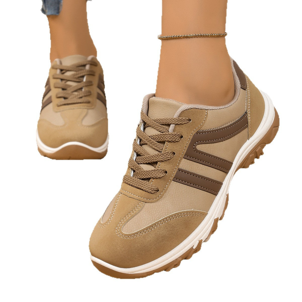 Retro Damen Halbschuhe | Colorblock Sneaker im Vintage Style