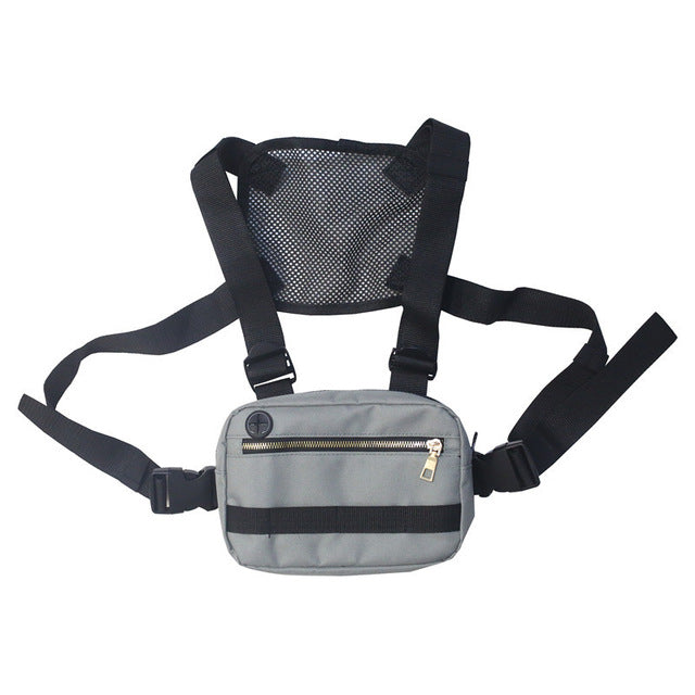 Women's Streetwear Chest Bag | Black Modern Chest Rig Bag