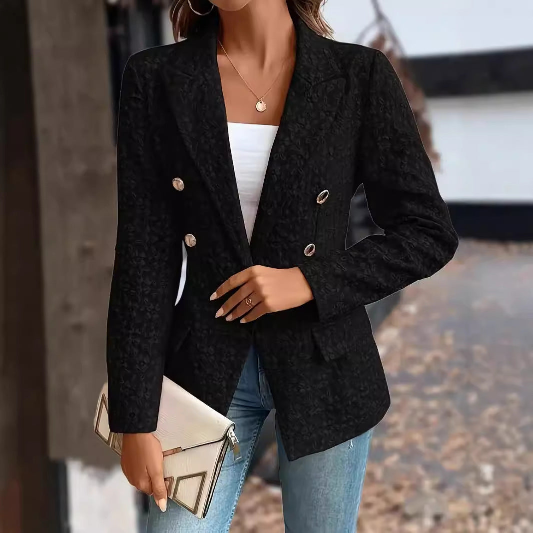 Damen Blazer Doppelreihig – Einfarbig, Elegant & Wintertauglich